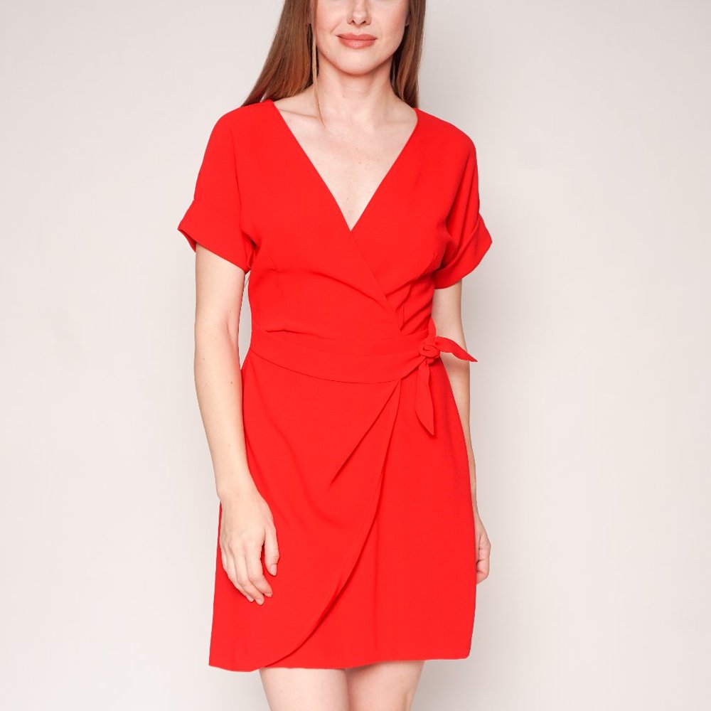 AMANDA UPRICHARD Manolo V-Neck Faux-Wrap Dress NWT - Picture 1 of 7